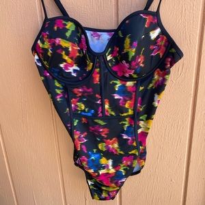 ShapeFX Boustier Style Swimsuit, Vibrant Colors